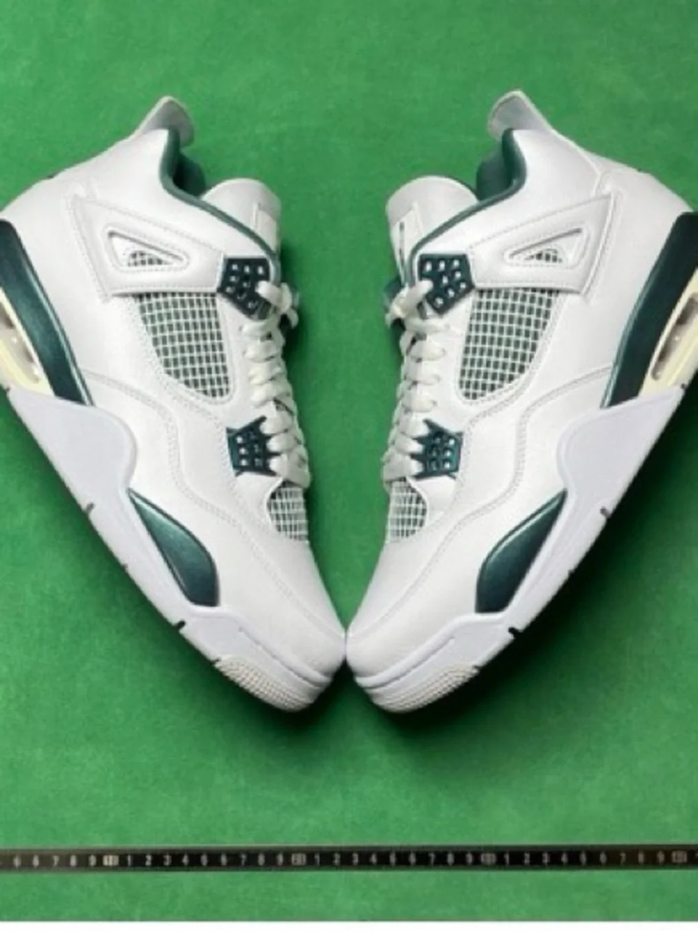 White and Green Men's Basketball Sneakers